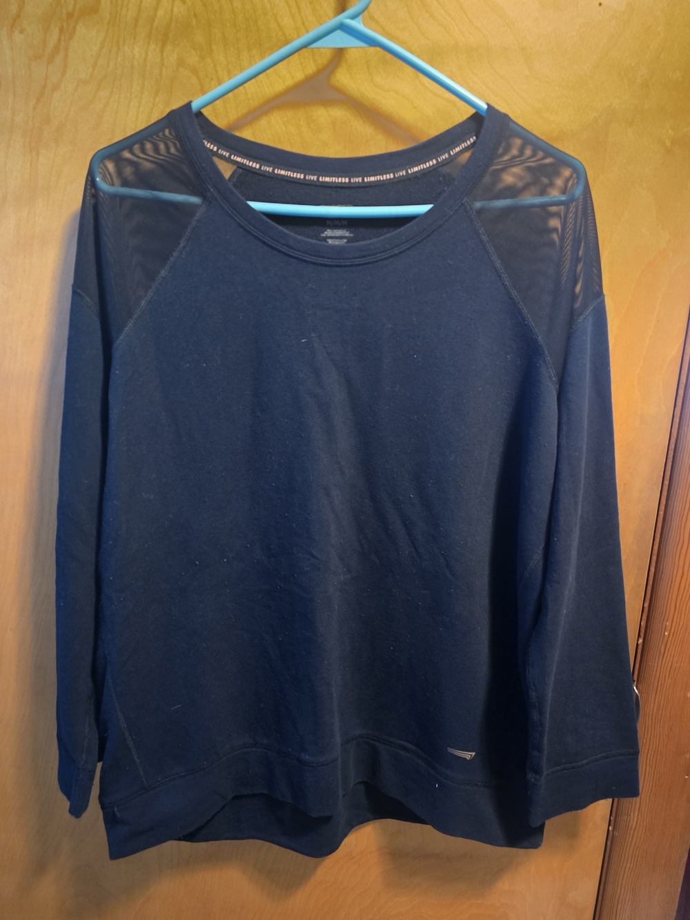 3/$15 Black Long Sleeve Pullover Sweatshirt with Mesh Yoke